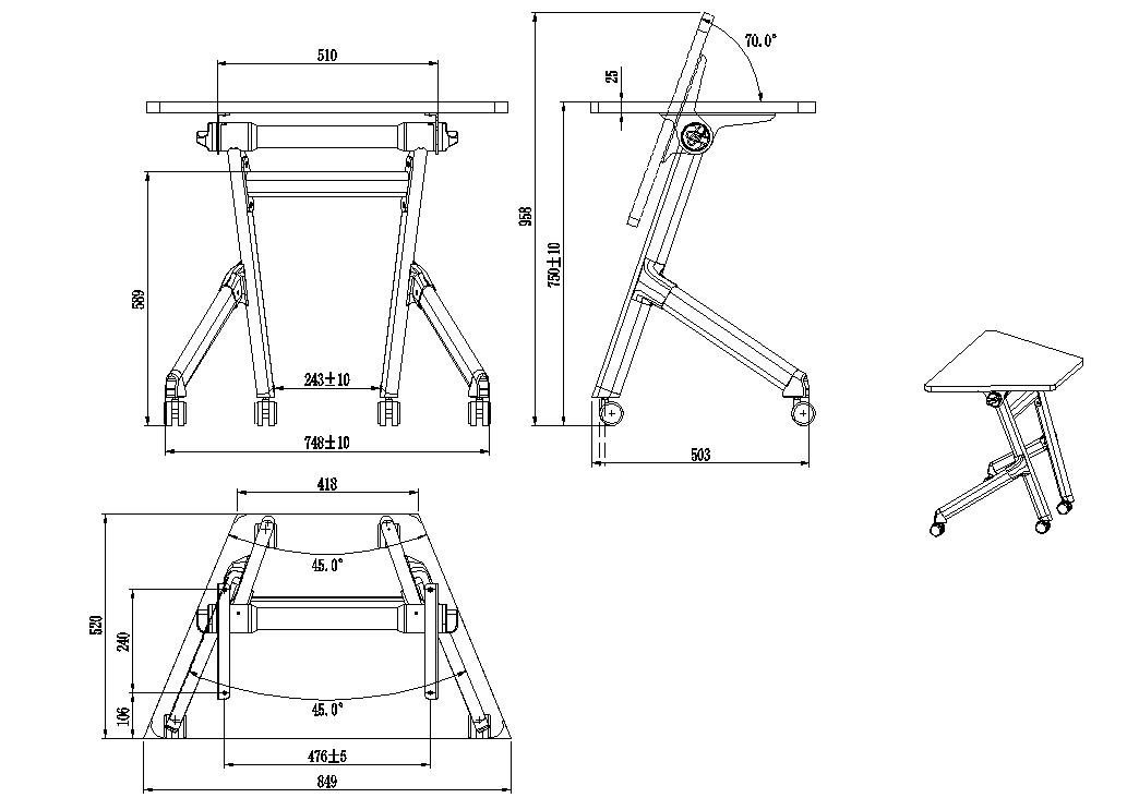 424BS DIMENSION - Clarence LS-424S meeting table