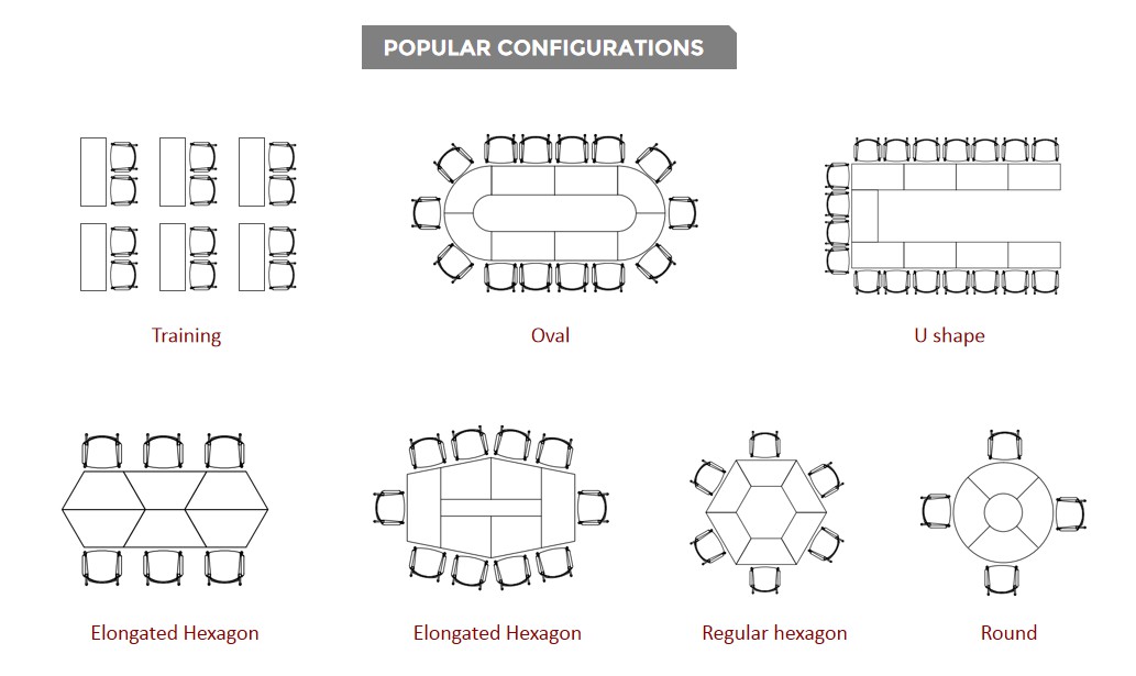 POPULAR CONFIGURATIONS 1 - MATEO LS-703 training table